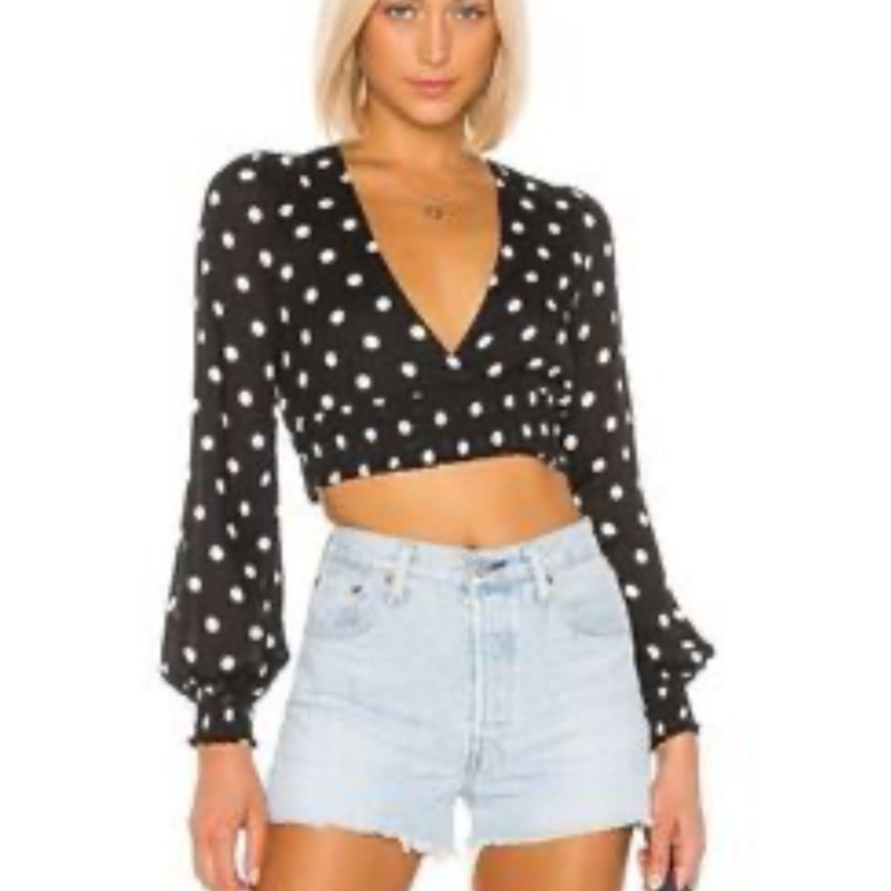 Lovers + Friends Polka Dot Crop Top Small Festival